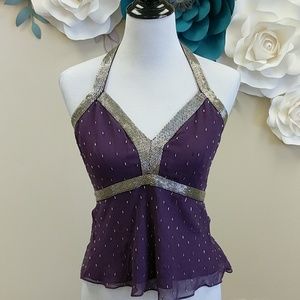 Purple Top Beaded New With Tags